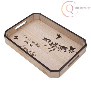 Plateau de service en bois pour thé, café et collations, design durable avec poignées de transport faciles, 100 pièces, couleurs personnalisées, non toxique - Product Image 5
