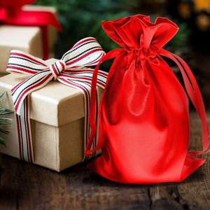 Bolsas de regalo con cordón de seda para Navidad, boda y fiesta de lujo para bolsas de seda, OEM 100%, hechas en Vietnam - Product Image 1