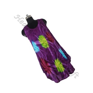 Made In India cuello redondo estilo bohemio Tie Dye Beach Wear Sundress Summer Festival Boho Cover Up Maxi vestido de paraguas para mujer - Product Image 3