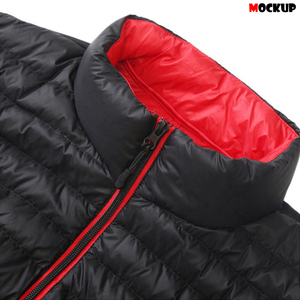 Veste matelassée en nylon chaude pour homme, col montant rembourré, coupe-vent, manteau d'hiver, logo personnalisé OEM - Product Image 4