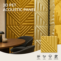 Panneau acoustique 3D angulaire moderne en fibre de polyester 50x50cm, réduction du bruit 0.9 NRC, design écologique pour hall et bureau