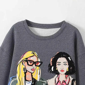 Sweat-shirts et pulls à capuche pour femme, coupe ample, avec nœud personnalisé aux épaules, imprimé uni, respirant, en maille - Product Image 6