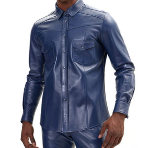Camisas de Cuero Ligeras para Hombre, Camisas de Cuero Transpirables y Cómodas para Hombre, Camisas de Cuero Resistentes al Viento - Product Image 1