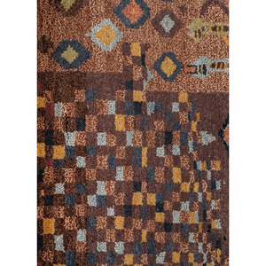 Alfombra Manchaha de Lana y Seda Anudada a Mano, Roja y Naranja con Patrón Geométrico para Decoración de Sala de Estar, Nueva Alfombra de 9x12 Lub-128 - Product Image 3