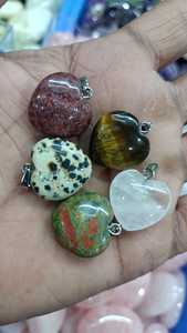 Colgante de piedra MIX de Plata de Ley 925 de alta calidad, corazón increíble, piedra preciosa, plata y ajuste a la venta - Product Image 4