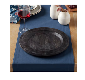 Assiette de chargeur en bois naturel simple personnalisé vente chaude ensemble de vaisselle faite à la main assiette décoration utilisée - Product Image 3