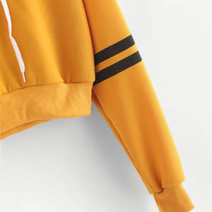 Venta caliente de algodón de las mujeres Crop Top Hoodie OEM al por mayor transpirable invierno Casual moda Pakistán ropa de manga larga - Product Image 4