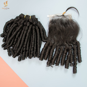 Paquetes de pelucas de cabello humano Remy con rizos hinchables con cierre de encaje 5x5 Hd vietnamita 10A grado - Product Image 1