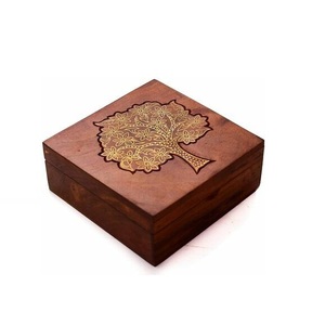 Decorative Wooden Storage Box Printed Tree Design Home Accessories Multi Storage Containing <b>Bangle</b> Box Home Goods - Product Image 4