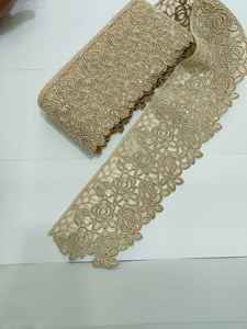 Fait sur mesure grande largeur Cutwork Floral brodé organza lacets en une seule couleur pour améliorer les vêtements dames - Product Image 5