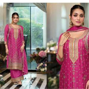 Premium Tissue Crush con trabajo cosido Sui Work Palazzo trajes mangas pesadas con trabajo hecho a mano producto a granel - Product Image 3