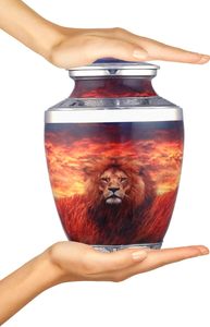 Urnes de crémation de lion pour les cendres humaines-Urnes décoratives, Urnes pour les cendres humaines Femme et homme, Urnes pour les cendres Funérailles féminines adultes - Product Image 2