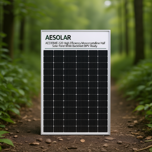 แผงโซลาร์เซลล์ AESOLAR AE590ME-120 ประสิทธิภาพสูงแบบโมโนคริสตัลไลน์ ฮาล์ฟเซลล์ แผ่นหลังสีขาว รองรับการติดตั้งแบบ BIPV - Product Image 3