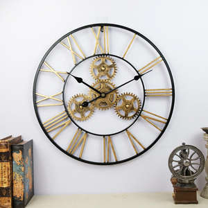 Reloj de pared de Metal de lujo moderno rústico personalizable, reloj colgante decorativo para el hogar, sala de estar, decoración Interior de la casa - Product Image 3