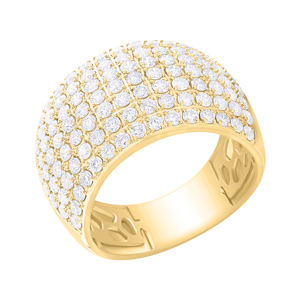 Anillo opulento de oro de 18 quilates de calidad superior con colgantes y dijes de moda para mujer con diamantes redondos únicos para cualquier ocasión - Product Image 6