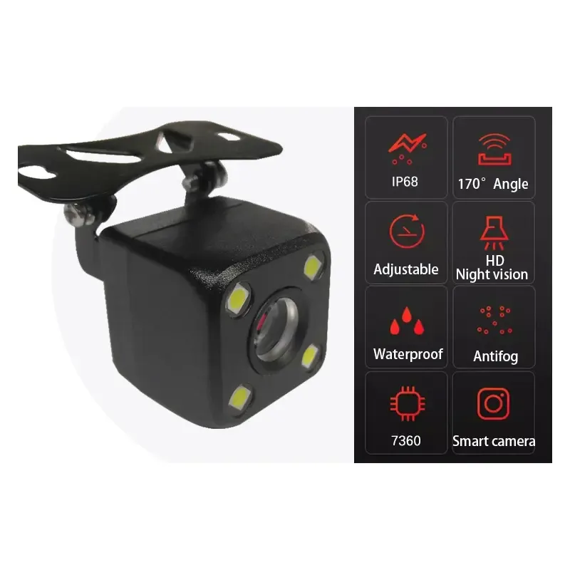 BF Universal HD Night Car Camera Waterproof Wide Angle View Reverse Camera with Wiring 4 LED