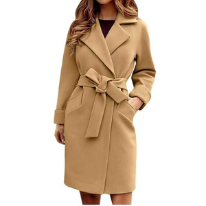 Manteau long en laine respirante personnalisé pour femmes, doublure en laine, taille plus, manteau d'hiver pour femmes - Product Image 5