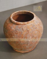 Orange Pot bunga keramik, Pot taman luar ruangan, keramik, tahan lama, desain Modern, lanskap, penggunaan rumah