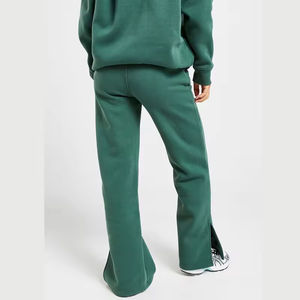 Baggy pantalon ample évasé coton polaire couleur bloc pantalon femmes pantalon de survêtement plaqué cheville coupe personnalisé pantalon de survêtement - Product Image 2