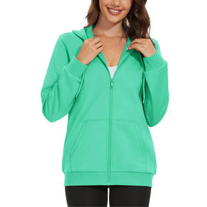 Vente chaude Sweat-shirts personnalisés pour femmes en polaire surdimensionné avec fermeture éclair, écologiques, tricotés, couleur unie, lourds, style vintage - Product Image 1