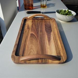 Bandeja de Madera Rústica Hecha a Mano para Joyería, Diseño Moderno y Lujoso, Apta para Lavavajillas, para Desayuno, Café, Té, Aperitivos, Mesa de Comedor, Cocina - Product Image 4