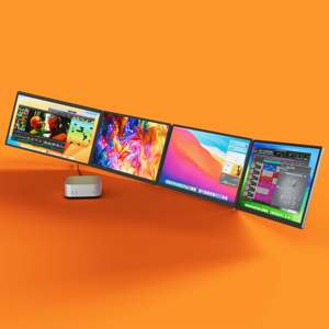 Lepow ระบบมอนิเตอร์4แบบพกพาหน้าจองอได้, หน้าจอ4จอแบบโมดูลาร์18.5นิ้วจอไวด์สกรีนเข้ากันได้กับ Type C สำหรับใช้ในธุรกิจการเล่นเกม - Product Image 2