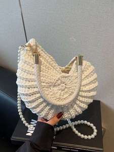 Luxury Crochet Bag Handmade Women Seaside Conch Shell Messenger <b>Shoulder</b> Bag Exquisite Pearl Chain Fashion Handbags - Product Image 6