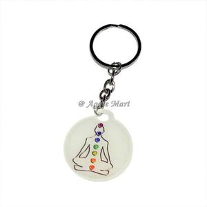 Porte-clés Onyx jaune Pierres de guérison naturelles Agate sculptée dans le style Feng Shui Porte-clés d'amour électrolytique Fourniture en vrac - Product Image 2