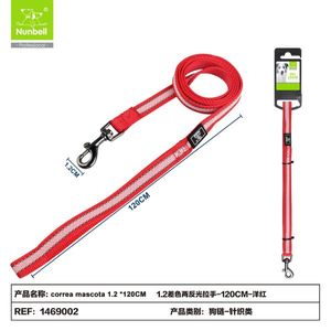 สายจูงสัตว์เลี้ยงสองสีพร้อมแถบสะท้อนแสงและหูจับสองอันที่สะดวกสบาย - Product Image 2