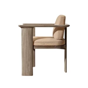 Nordhaven The Addison Modern Outdoor Teak <b>Dining</b> Chair Luxury Garden Patio <b>Armchair</b> Solid Wood Furniture collection - Product Image 2