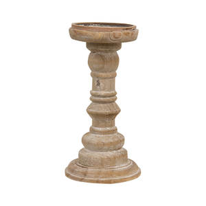 Bougeoir en bois de haute qualité avec base en métal fini marron parfait pour les fêtes de mariage et la décoration de Noël - Product Image 2