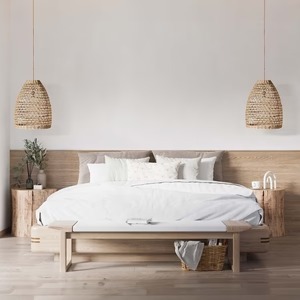 Lámpara colgante de ratán de encaje laberinto Premium, lámpara de techo bohemio de ratán tejida a mano para decoración natural elegante y artística para el hogar - Product Image 2