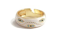 BAGUE EN LAITON AUTHENTIQUE ÉMAIL YEUX BAGUE RÉGLABLE MODE BIJOUX EN LAITON