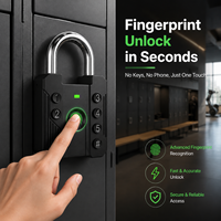 Cadenas intelligent à empreinte digitale MQQ 500 avec clé à code et déverrouillage par application, serrure de sécurité sans clé Bluetooth pour porte, casier, bagages, vélo