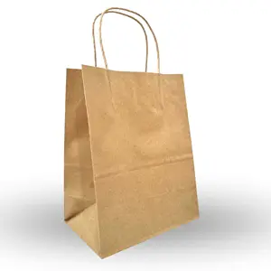 Best Selling - Custom Logo and Printing Eco Friendly Fast Food Take Away Bag - All Sizes Brown Kraft Paper Bag made in Vietnam