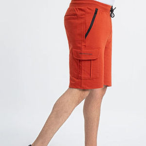 Reinforced Stitched Mid Drawstring Waist Casual Men's Canvas Breathable <b>Quick</b> <b>Dry</b> Sweat <b>Shorts</b> - Product Image 3