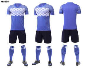 Conception personnalisée séchage rapide bleu et blanc uniformes de football sublimés maillots de football vêtements de football - Product Image 3