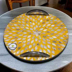 Plateaux de service en nacre en résine faits à la main de qualité supérieure pour la décoration saisonnière et les présentoirs de vacances disponibles au meilleur prix - Product Image 3