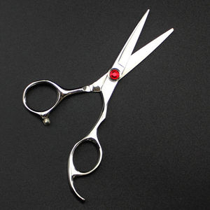 Ciseaux de coiffure en acier professionnels JP 440c 5.5 ''Red Gem Cut Sharp Tip pour sourcils et coupe de cheveux pour barbiers et coiffeurs - Product Image 6