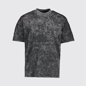T-shirt vintage à la mandarine lavée Streetwear surdimensionné en coton doux Look délavé tenue d'été décontractée de tous les jours pour hommes femmes - Product Image 1