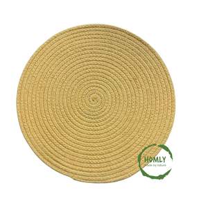Oval Weaved 12-Inch Table Mat Coaster Set Made of Cotton From India with 6-Inch Coasters - Product Image 2