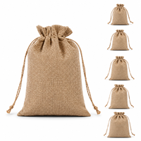 Sacs à cordon en jute à faible MOQ, en fibres naturelles respirantes, pour bijoux, café, échantillons, sacs de rangement, directement de l'usine