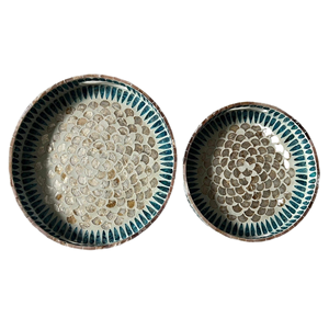 Bandeja redonda de ratán tejida a mano 100% Natural con Material ecológico, bandejas de exhibición para servir, juegos de utensilios de cocina para decoración del hogar - Product Image 1