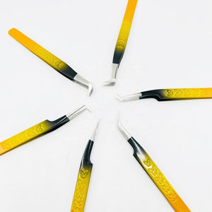 Pinzas antimagnéticas de acero inoxidable recubiertas de arcoíris Premium, mango cómodo, punta suave para extensiones de pestañas personalizadas - Product Image 5