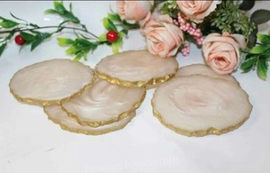 Dessous de verre en résine décorative de haute qualité, accessoires de cuisine pour sous-verres en résine époxy de qualité supérieure, vaisselle - Product Image 4