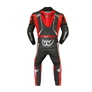 Hombres una pieza Berik 1,3mm cuero motocicleta traje CE blindado carreras a prueba de viento chaqueta pantalones pista montar moto equipo personalizado - Product Image 3