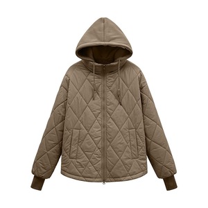 เสื้อแจ็คเก็ตบุนวมตัวสั้นมีฮู้ดสำหรับผู้หญิง, เสื้อบุนวมเนื้อแกะระบายอากาศได้ดีกันน้ำอากาศร้อนใส่สบาย - Product Image 2