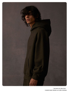 Custom Embroidered Logo 400gsm 100% Cotton Eco-Friendly Windproof Winter No <b>String</b> <b>Hoodie</b> Fleece Terry Streetwear Designer - Product Image 4