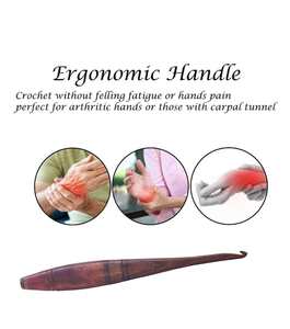 Crochet ergonomique en bois fait main pour tricoter la résine époxy Crochet personnalisé - Product Image 6