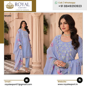 ชุดกางเกงผ้าคอตตอนแท้ปักลายใส่ทำงานดีไซน์ใหม่สวยจากผู้ส่งออกอินเดีย - Product Image 5